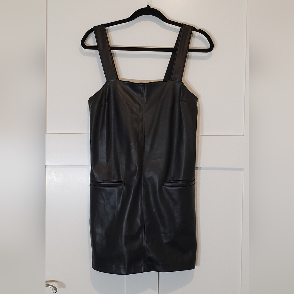 Abercrombie & Fitch Faux Leather Mini Dress Tank Style Black Size Small